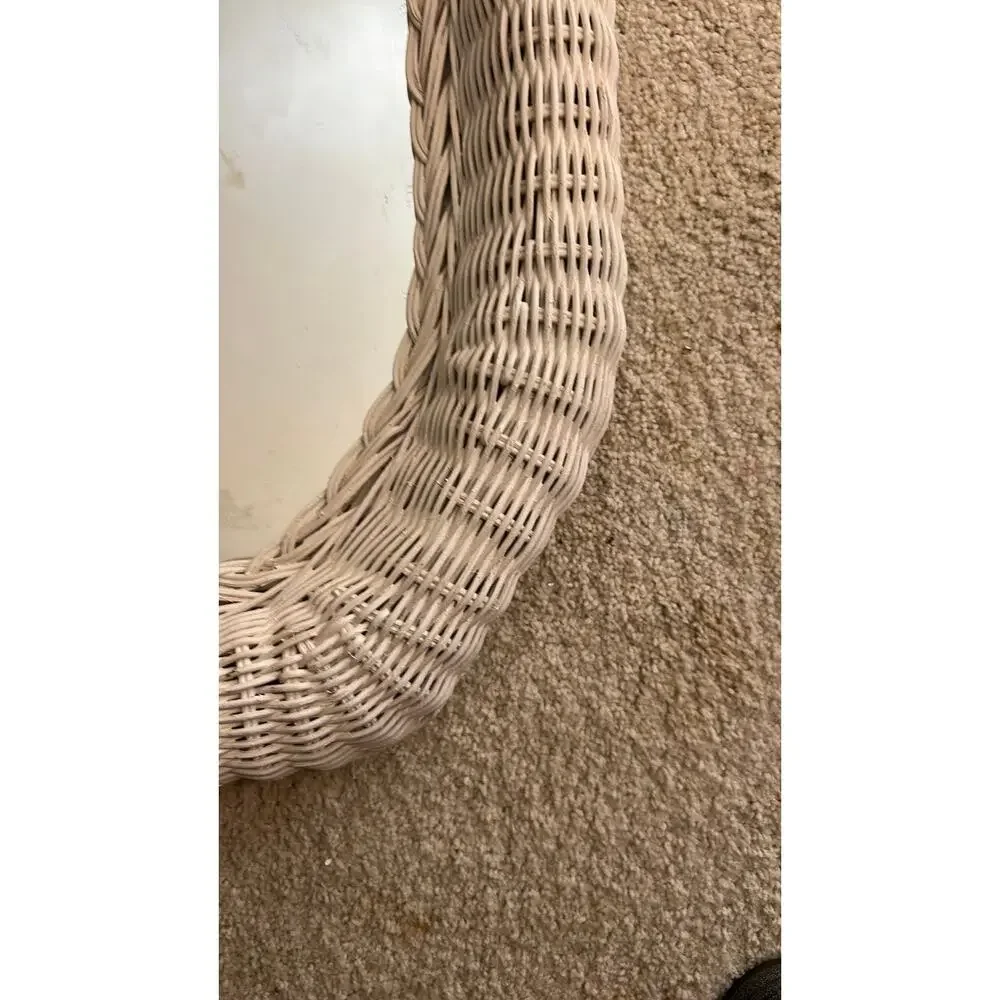 Wicker Octagon Mirror